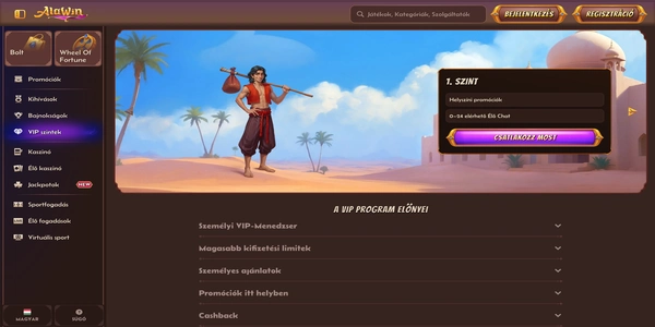 Alawin Casino VIP program na mobilu